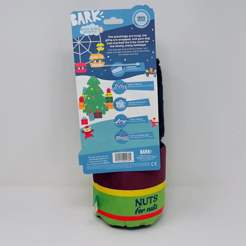 BARK Howly Jowly Holidays Nutty Cracker Plush Dog Toy 12